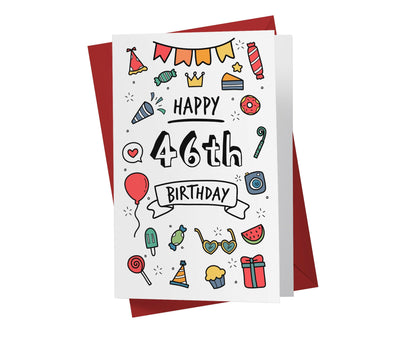 Party Doodles | 46th Birthday Card - Kartoprint