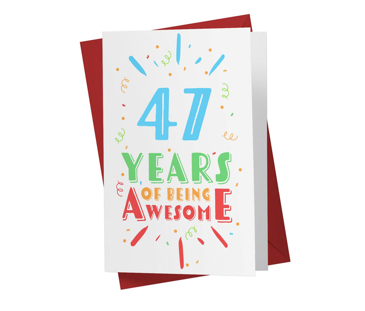 Of Being Awesome In Color | 47th Birthday Card - Kartoprint
