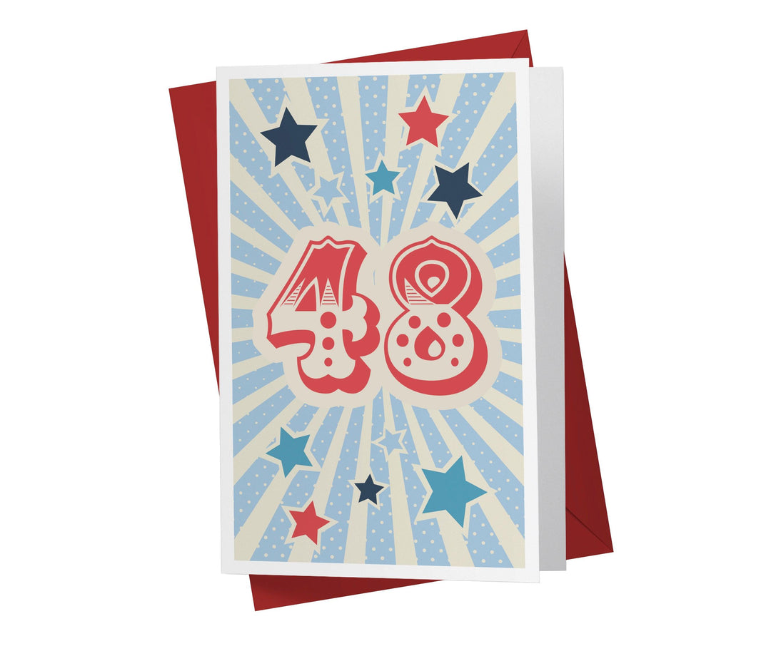 Retro Circus And Stars | 48th Birthday Card - Kartoprint