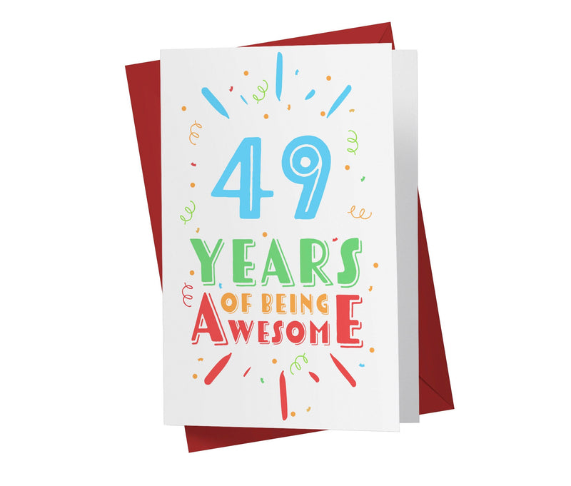 Of Being Awesome In Color | 49th Birthday Card - Kartoprint