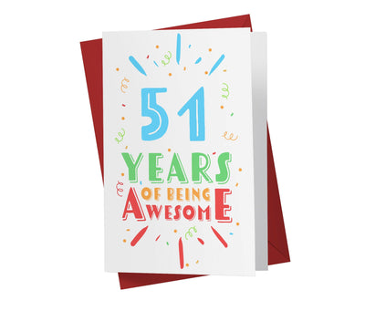 Of Being Awesome In Color | 51st Birthday Card - Kartoprint