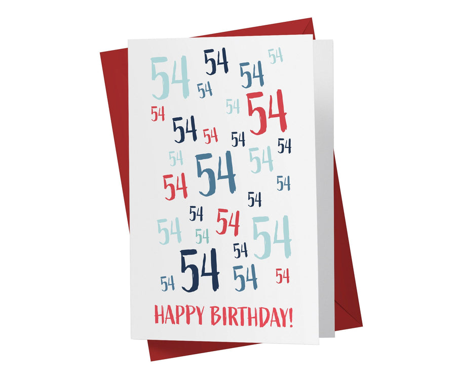 Age Is Just a number | 54th Birthday Card - Kartoprint