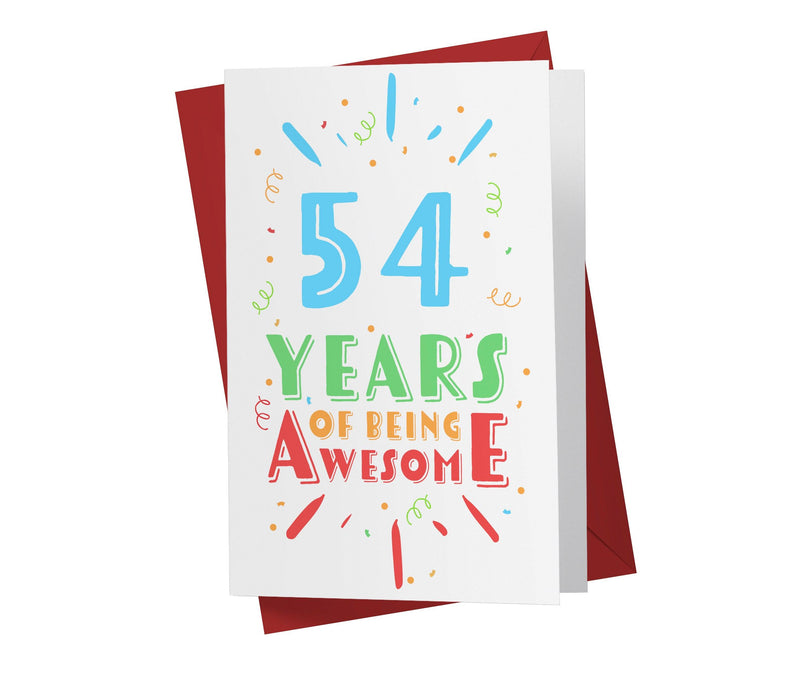 Of Being Awesome In Color | 54th Birthday Card - Kartoprint