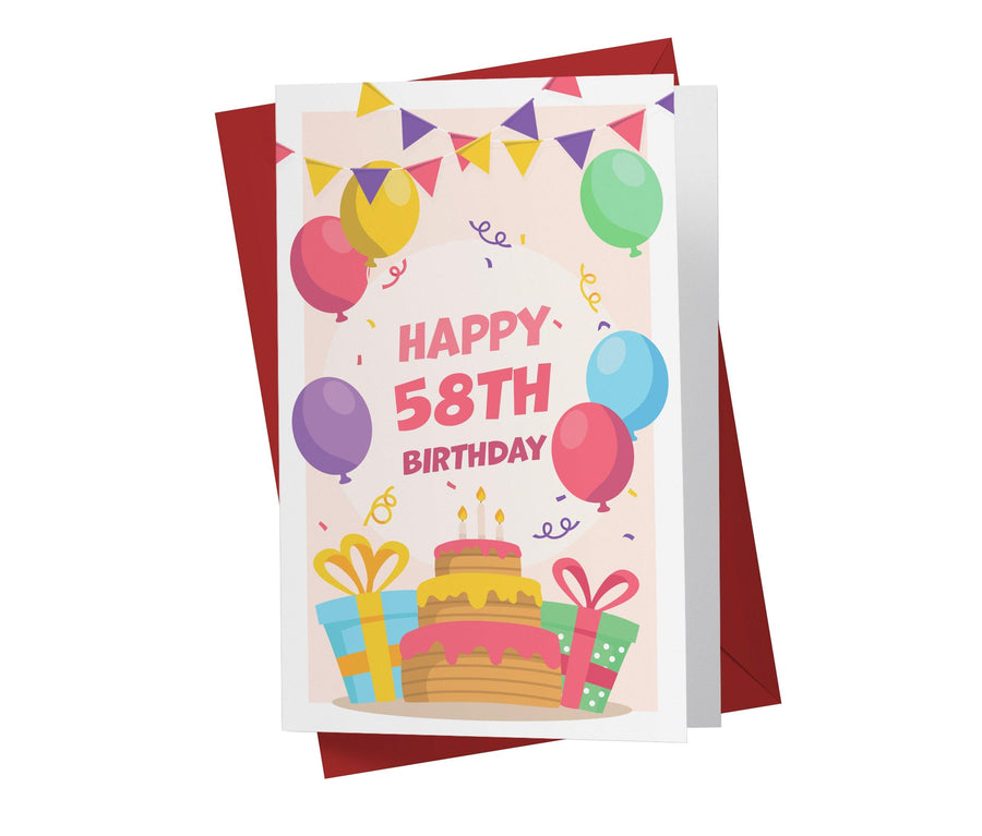 Classic Birthday Card | 58th Birthday Card - Kartoprint