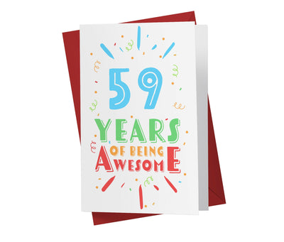Of Being Awesome In Color | 59th Birthday Card - Kartoprint