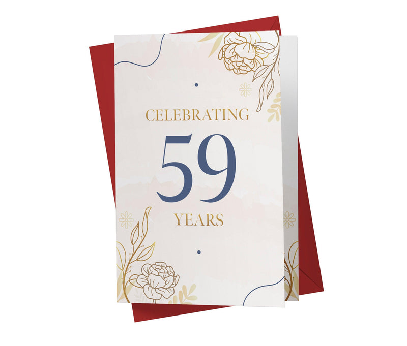 Golden Flowers | 59th Birthday Card - Kartoprint