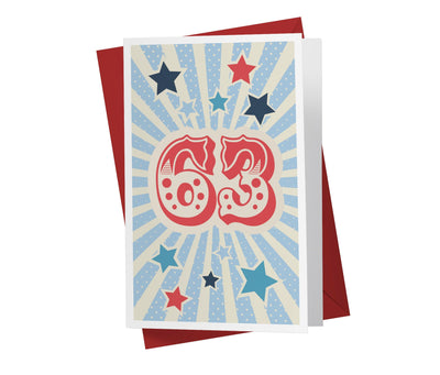 Retro Circus And Stars | 63rd Birthday Card - Kartoprint