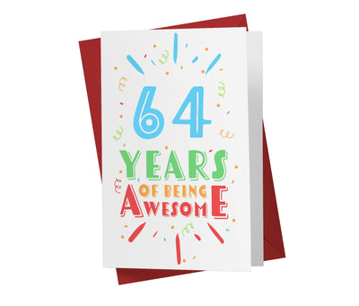 Of Being Awesome In Color | 64th Birthday Card - Kartoprint