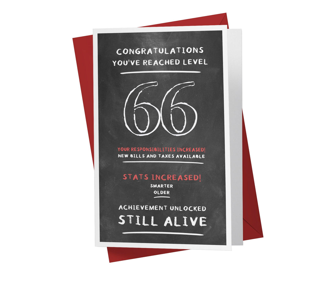 Congratulations, You've Reached Level | 66th Birthday Card - Kartoprint