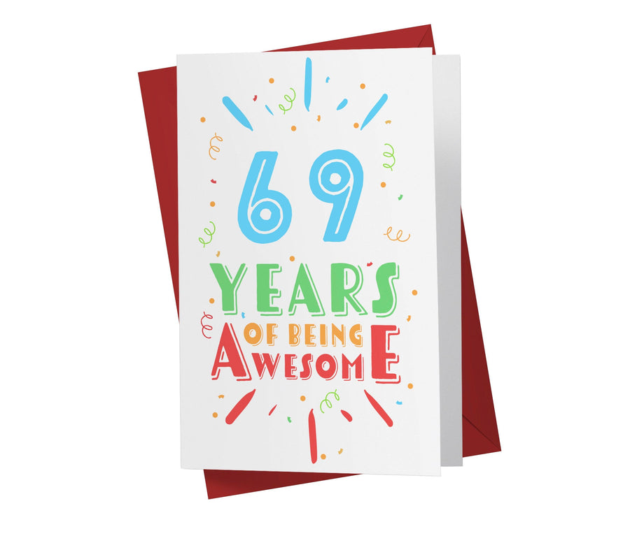Of Being Awesome In Color | 69th Birthday Card - Kartoprint