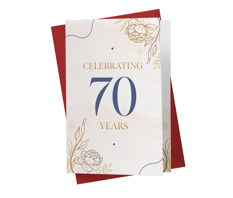 Golden Flowers | 70th Birthday Card - Kartoprint
