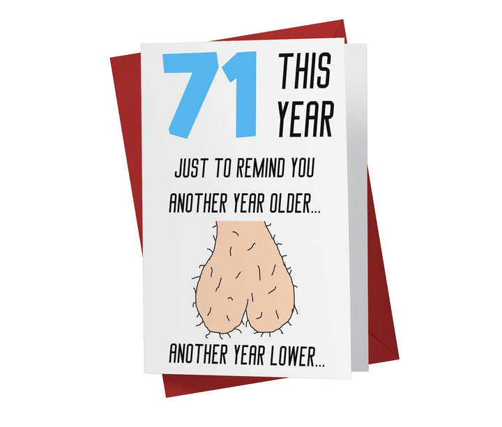 One Year Older, One Year Lower - Men | 71st Birthday Card - Kartoprint