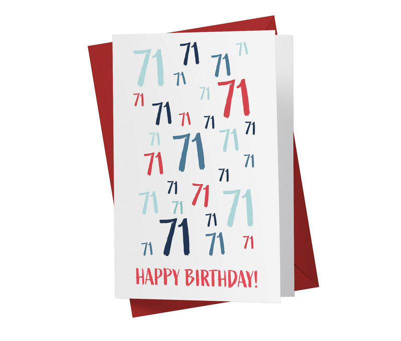 Age Is Just a number | 71st Birthday Card - Kartoprint