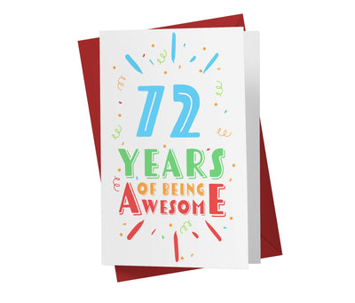 Of Being Awesome In Color | 72nd Birthday Card - Kartoprint