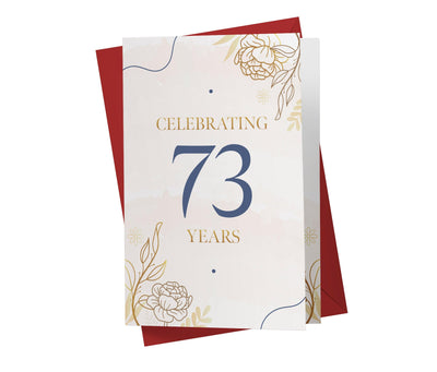 Golden Flowers | 73rd Birthday Card - Kartoprint