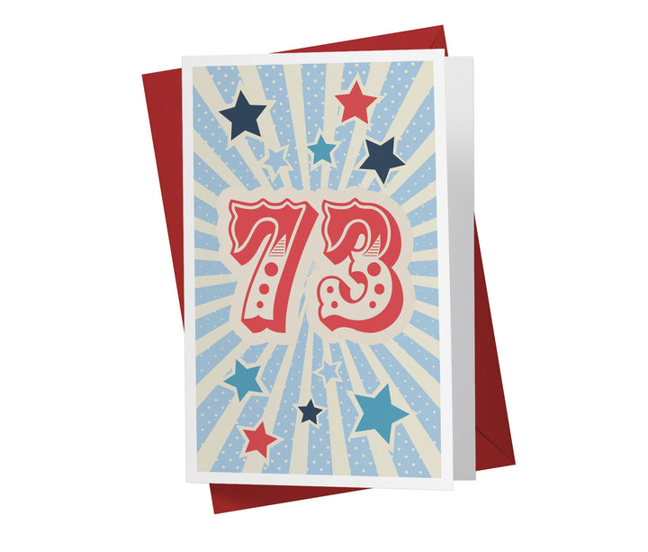 Retro Circus And Stars | 73rd Birthday Card - Kartoprint