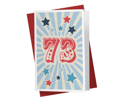 Retro Circus And Stars | 73rd Birthday Card - Kartoprint