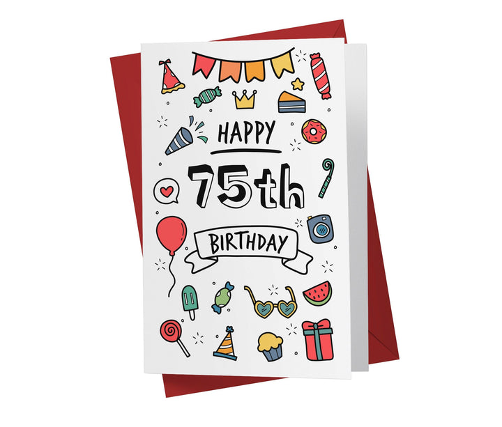 Party Doodles | 75th Birthday Card - Kartoprint