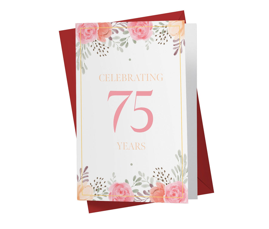 Pink Flowers | 75th Birthday Card - Kartoprint