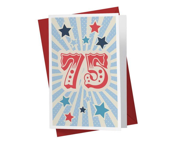 Retro Circus And Stars | 75th Birthday Card - Kartoprint