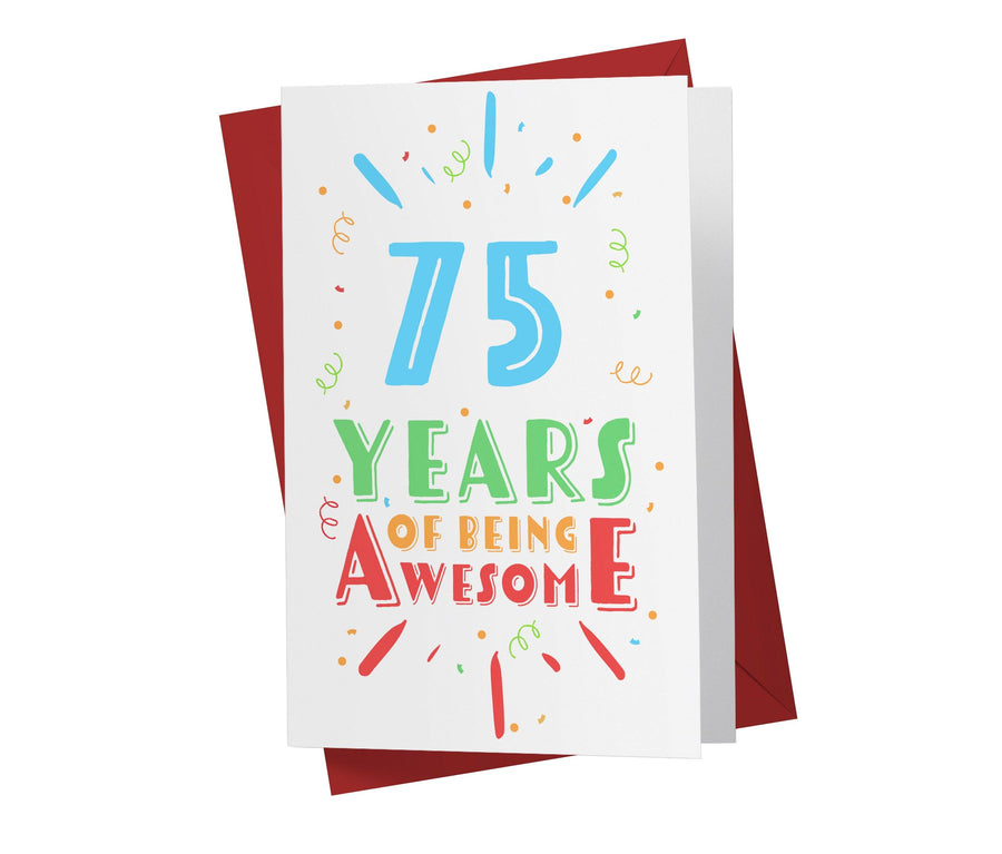 Of Being Awesome In Color | 75th Birthday Card - Kartoprint
