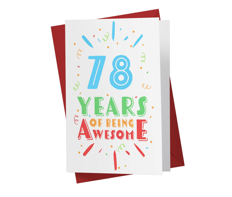 Of Being Awesome In Color | 78th Birthday Card - Kartoprint