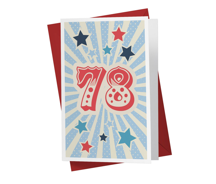 Retro Circus And Stars | 78th Birthday Card - Kartoprint