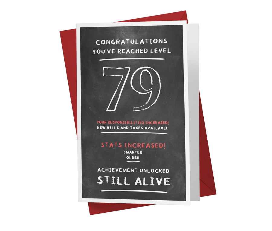 Congratulations, You've Reached Level | 79th Birthday Card - Kartoprint