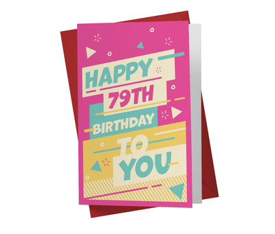 Funky Neon Colors | 79th Birthday Card - Kartoprint