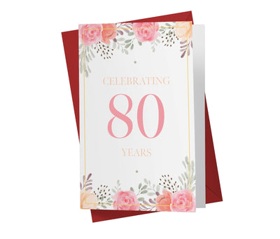 Pink Flowers | 80th Birthday Card - Kartoprint