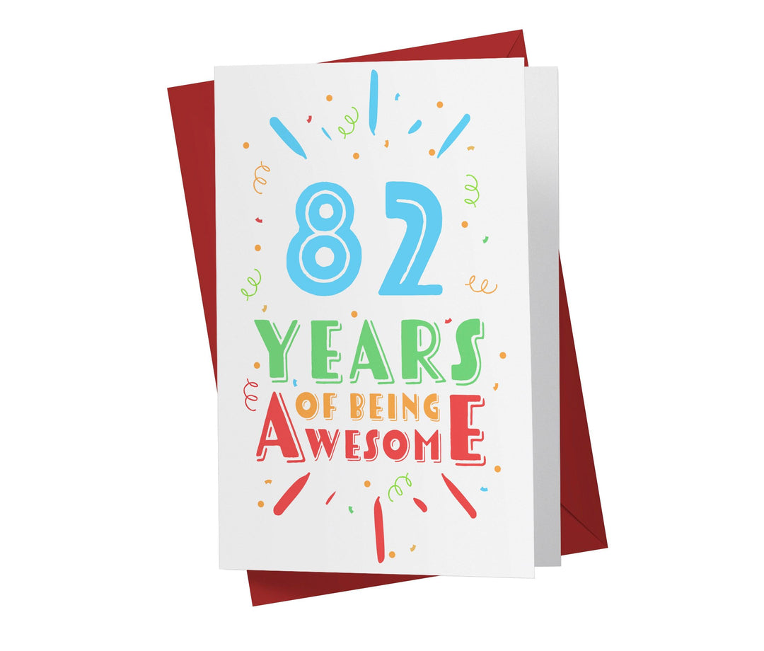 Of Being Awesome In Color | 82nd Birthday Card - Kartoprint