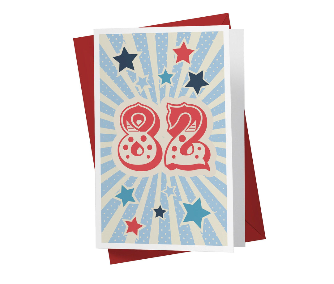Retro Circus And Stars | 82nd Birthday Card - Kartoprint