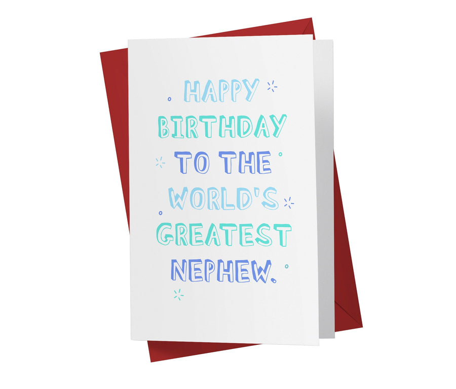 To The World Greatest Nephew | Funny Birthday Card - Kartoprint
