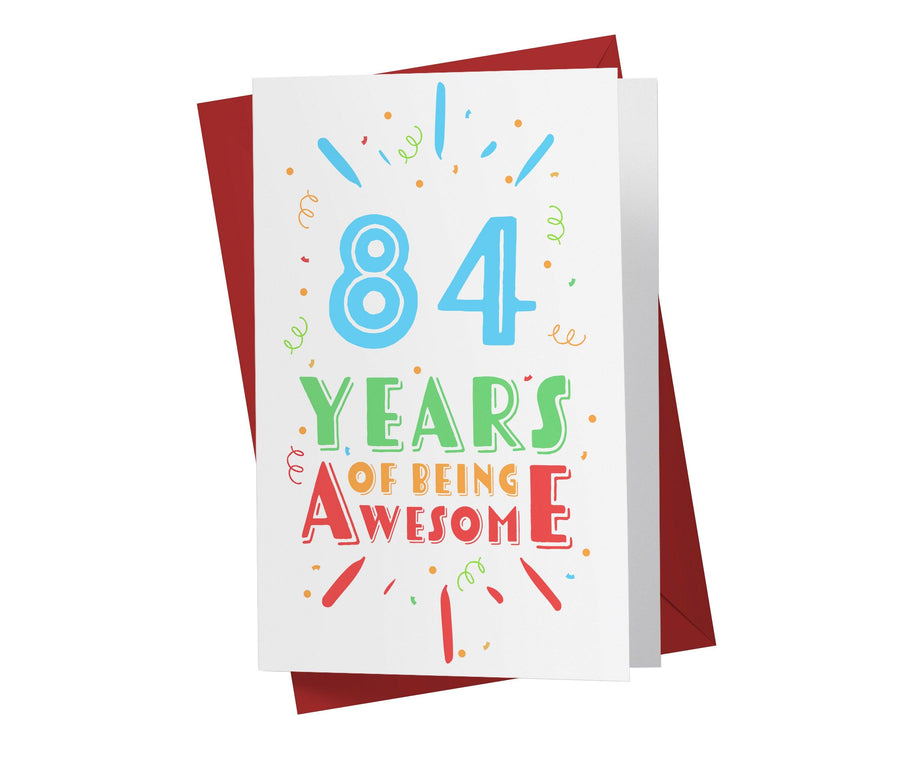 Of Being Awesome In Color | 84th Birthday Card - Kartoprint