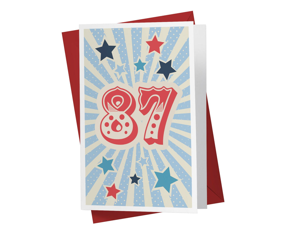 Retro Circus And Stars | 87th Birthday Card - Kartoprint