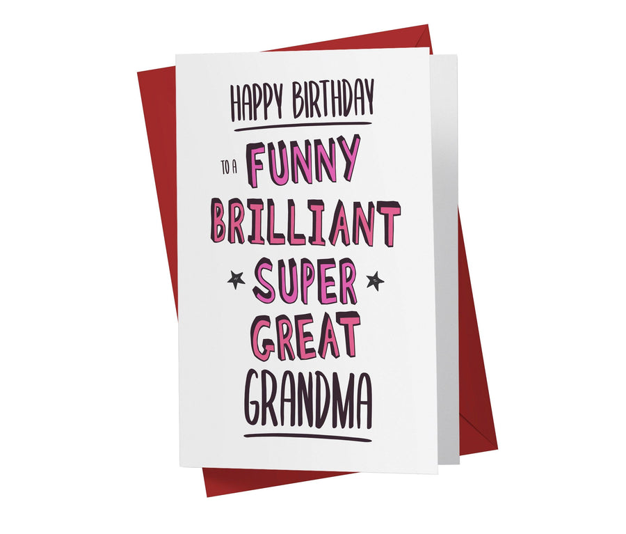 Funny Brillant Super Great Grandma | Funny Birthday Card - Kartoprint
