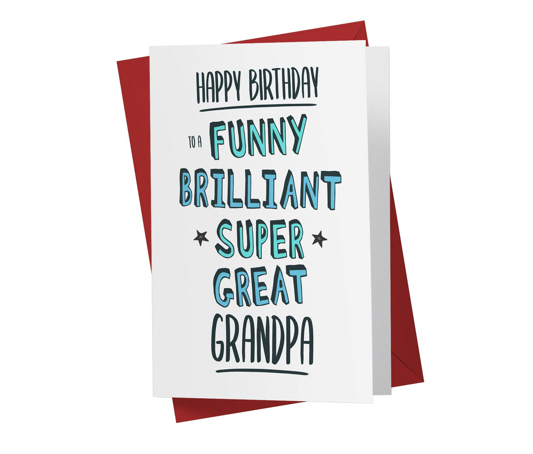 Funny Brillant Super Great Grandpa | Funny Birthday Card - Kartoprint