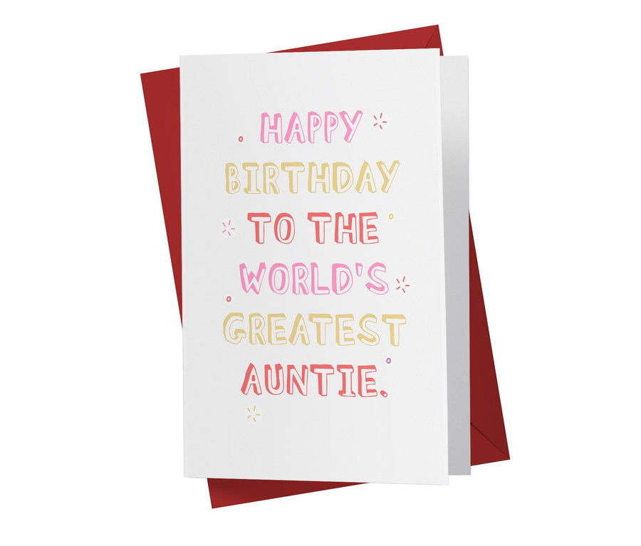 To The World's Greatest Aunt | Sweet Birthday Card - Kartoprint