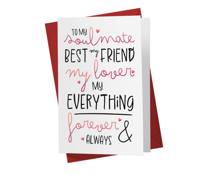 To My Soulmate | Valentine's Day Card - Kartoprint