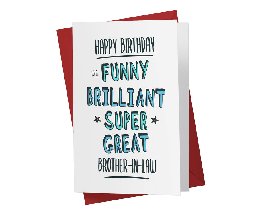 Funny Brillant Super Great Brother in law | Funny Birthday Card - Kartoprint