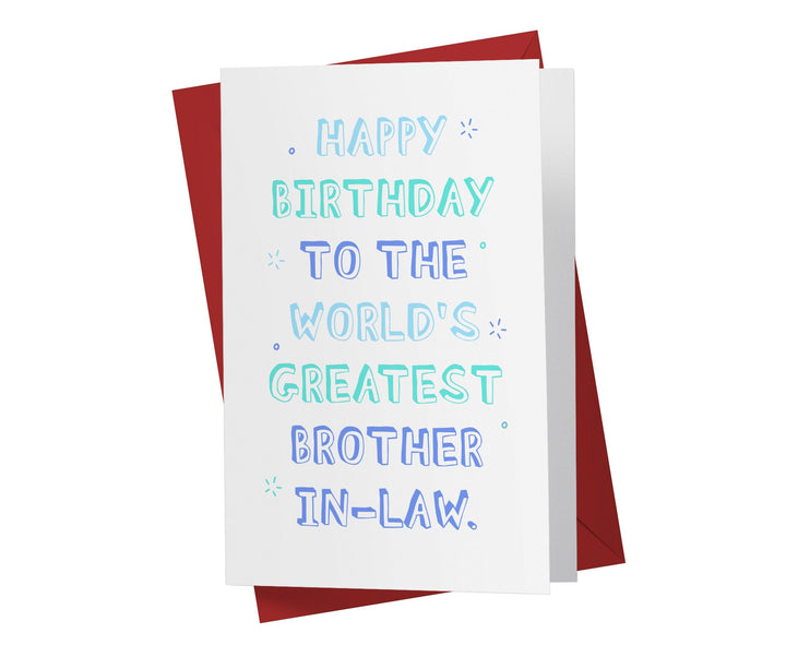 To The World Greatest Brother-in-law | Funny Birthday Card - Kartoprint