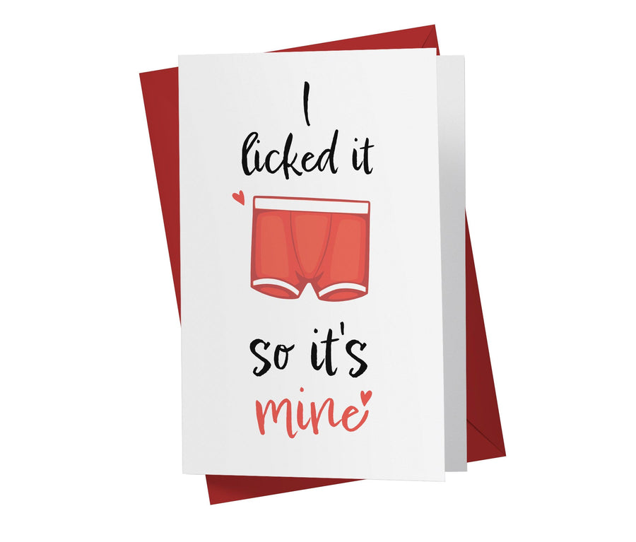 I Licked It, So I'ts Mine | Valentine's Day Card & Birthday Card - Kartoprint