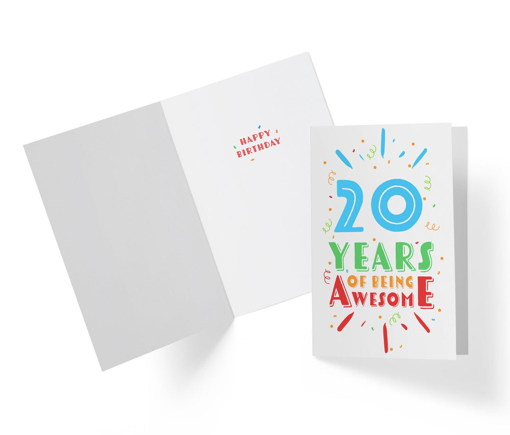Of Being Awesome In Color | 20th Birthday Card - Kartoprint