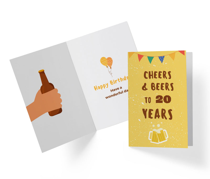 Cheers And Beers | 20th Birthday Card - Kartoprint