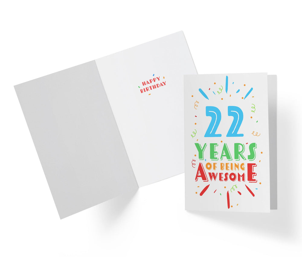 Of Being Awesome In Color | 22nd Birthday Card - Kartoprint