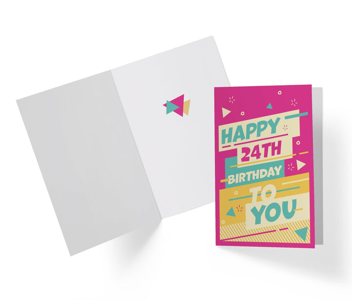 Funky Neon Colors | 24th Birthday Card - Kartoprint