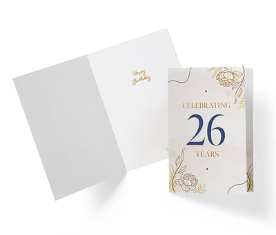 Golden Flowers | 26th Birthday Card - Kartoprint
