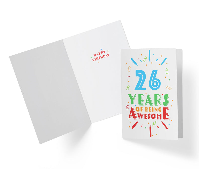 Of Being Awesome In Color | 26th Birthday Card - Kartoprint