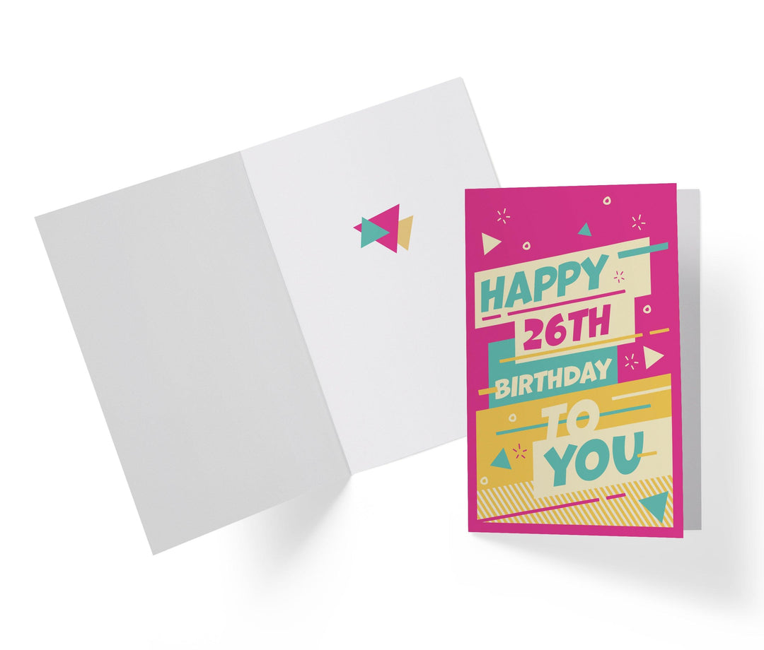 Funky Neon Colors | 26th Birthday Card - Kartoprint