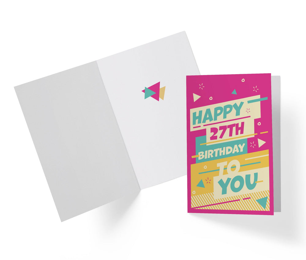 Funky Neon Colors | 27th Birthday Card - Kartoprint